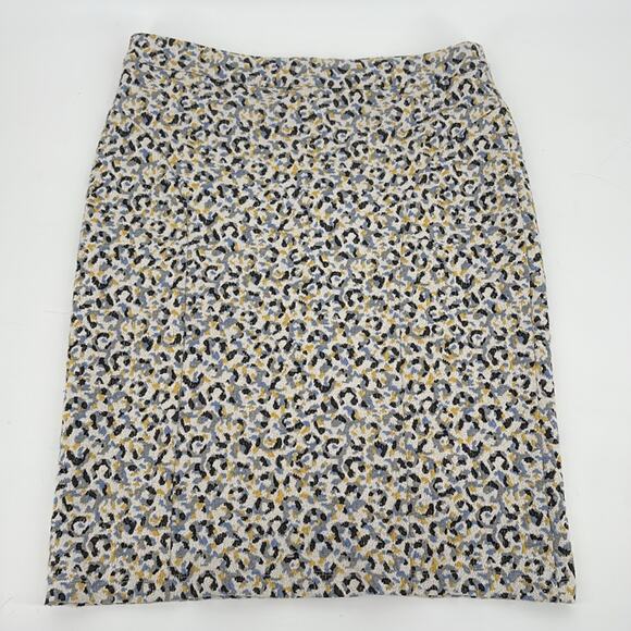 Anthropologie Maeve Leopard Jacquard Knit Pencil Skirt Knee Length Size Large - Picture 3 of 14